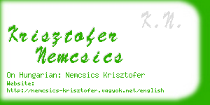 krisztofer nemcsics business card